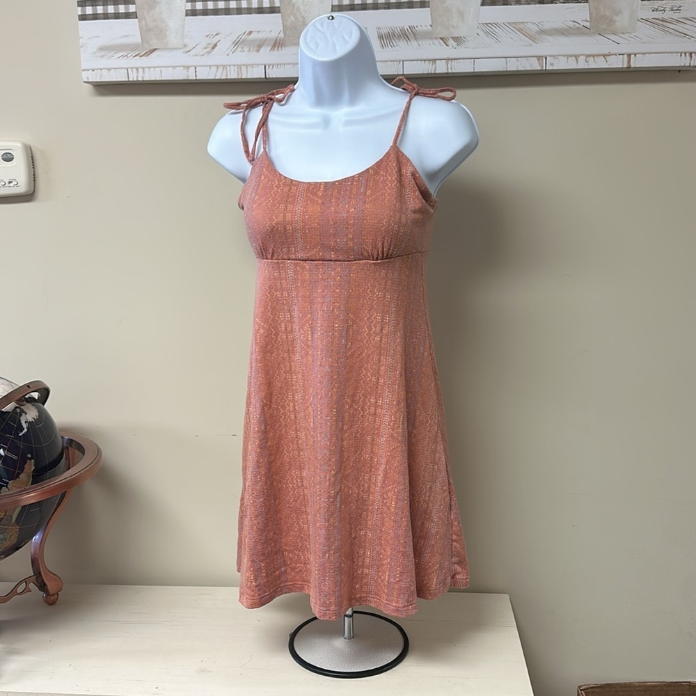So Peach Bow Shoulder Padded Summer Mini Dress